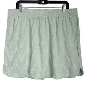 NWT NEW Disney Mickey Mouse Skirt Women's‎ Large Mint Green Terry Cloth